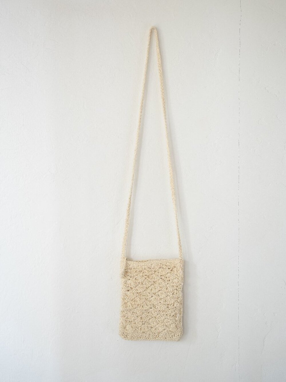 Cream Crochet Crossbody Bag Woven Boho Shoulder Purse Small Festival Bag